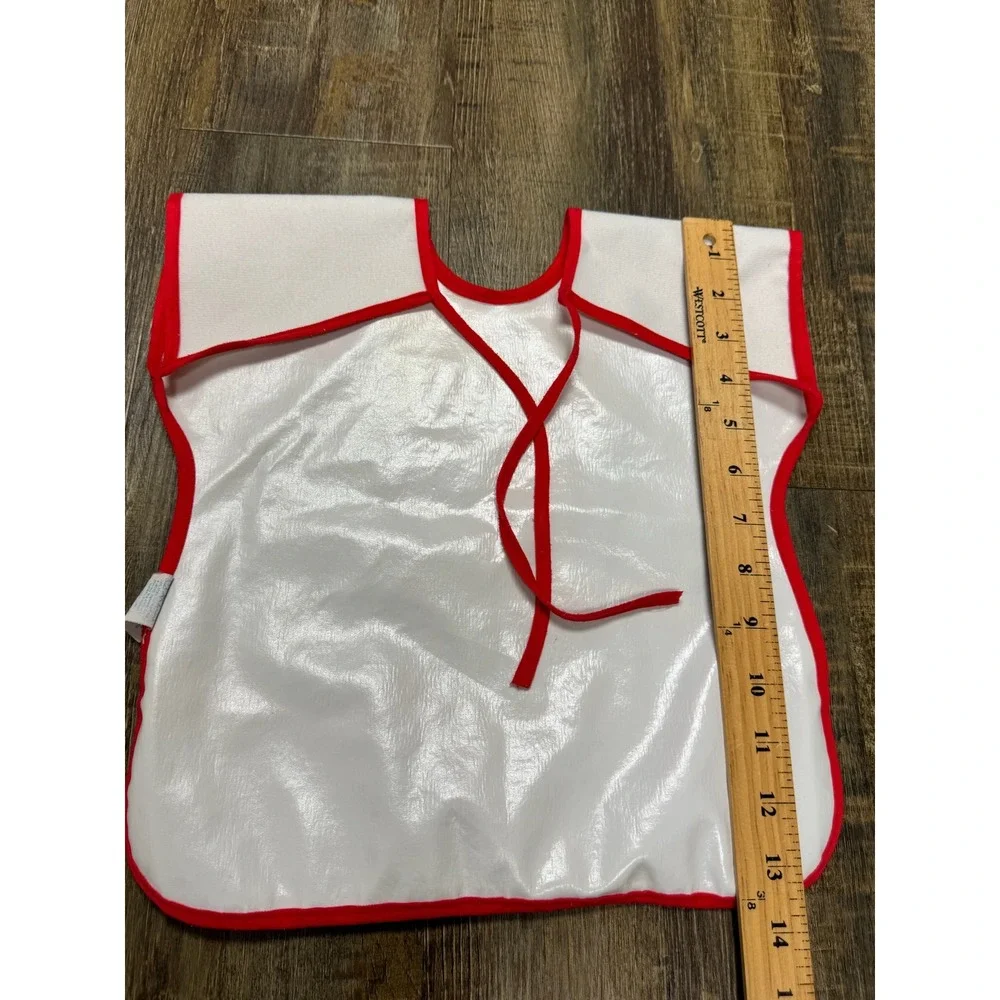 Vintage Winnie the Pooh Piglet Baby Bib Red Trim Crumb Catcher First Years USA